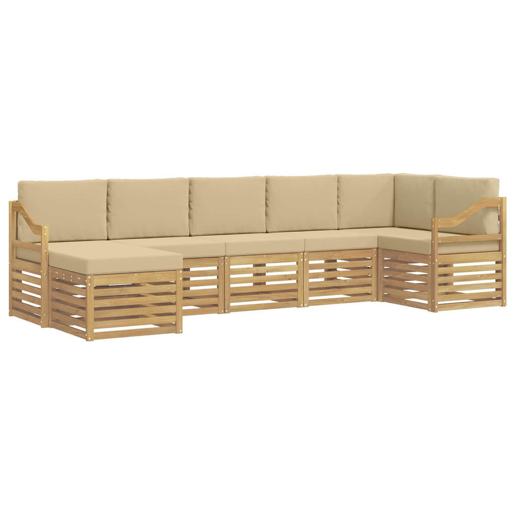 vidaXL Zestaw sof na zewnątrz 7 pcs Biały i Beżowy