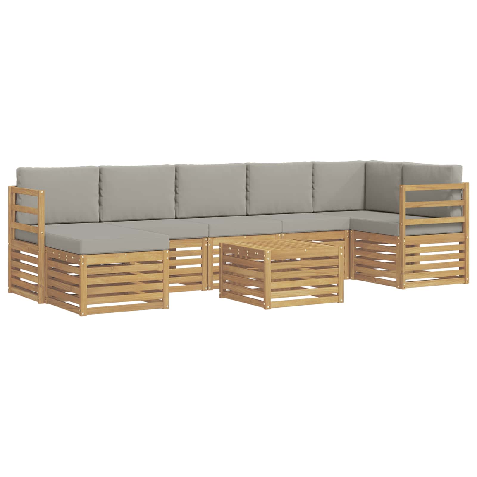 vidaXL Zestaw sof na zewnątrz 8 pcs Biały i jasnoszary 59 x 59 x 37 cm