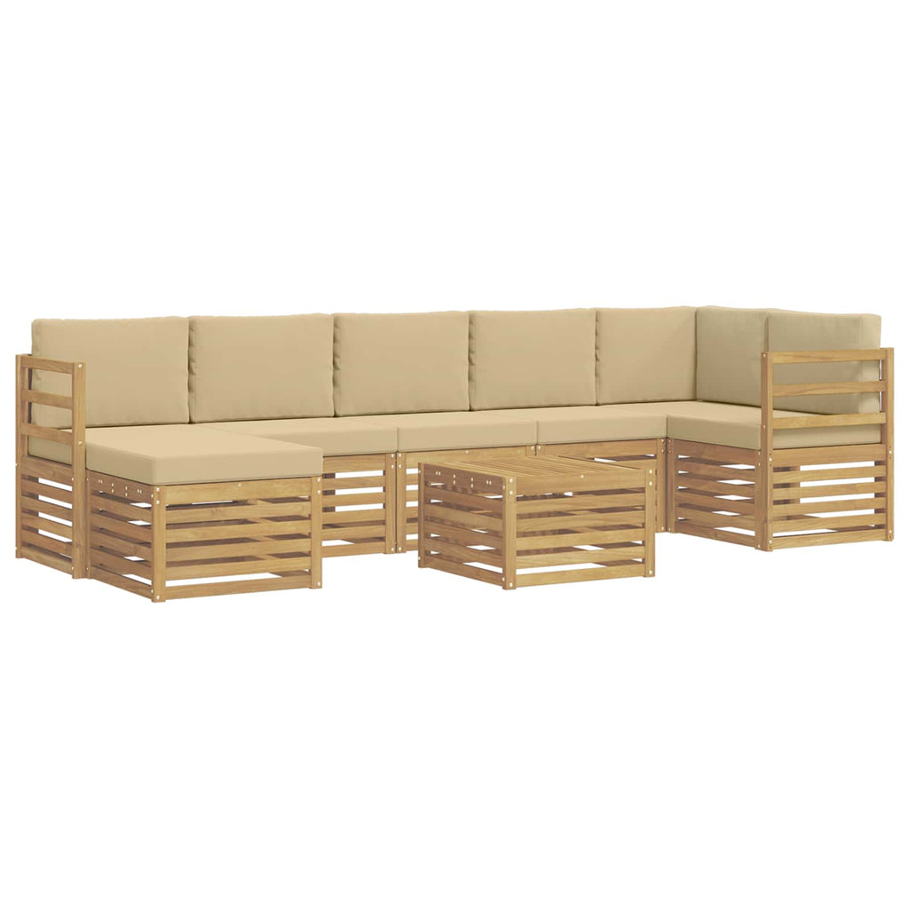 vidaXL Zestaw sof na zewnątrz 8 pcs Biały i Beżowy 59 x 59 x 37 cm