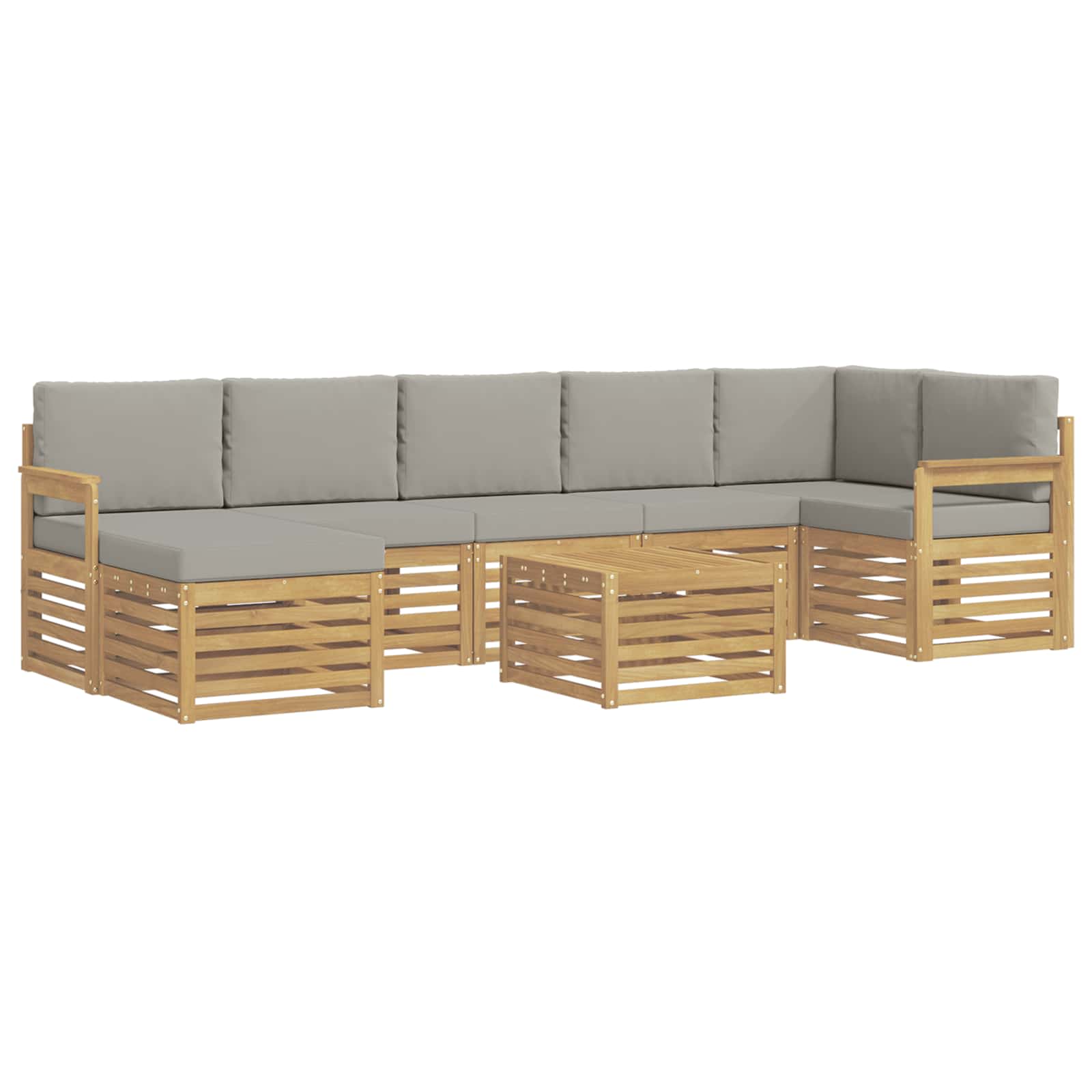 vidaXL Zestaw sof na zewnątrz 7 pcs Biały i jasnoszary 59 x 59 x 37 cm