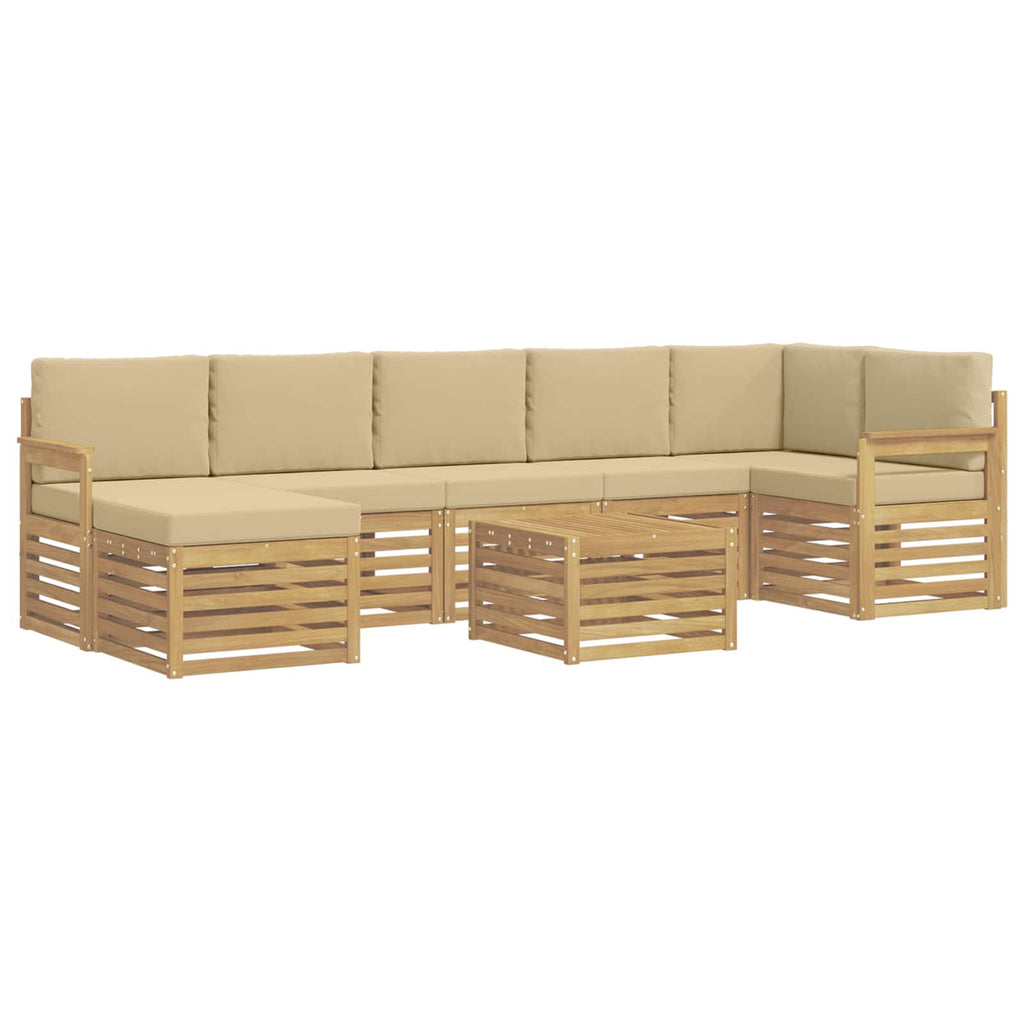 vidaXL Zestaw sof na zewnątrz 7 pcs Biały i beżowy 59 x 59 x 37 cm