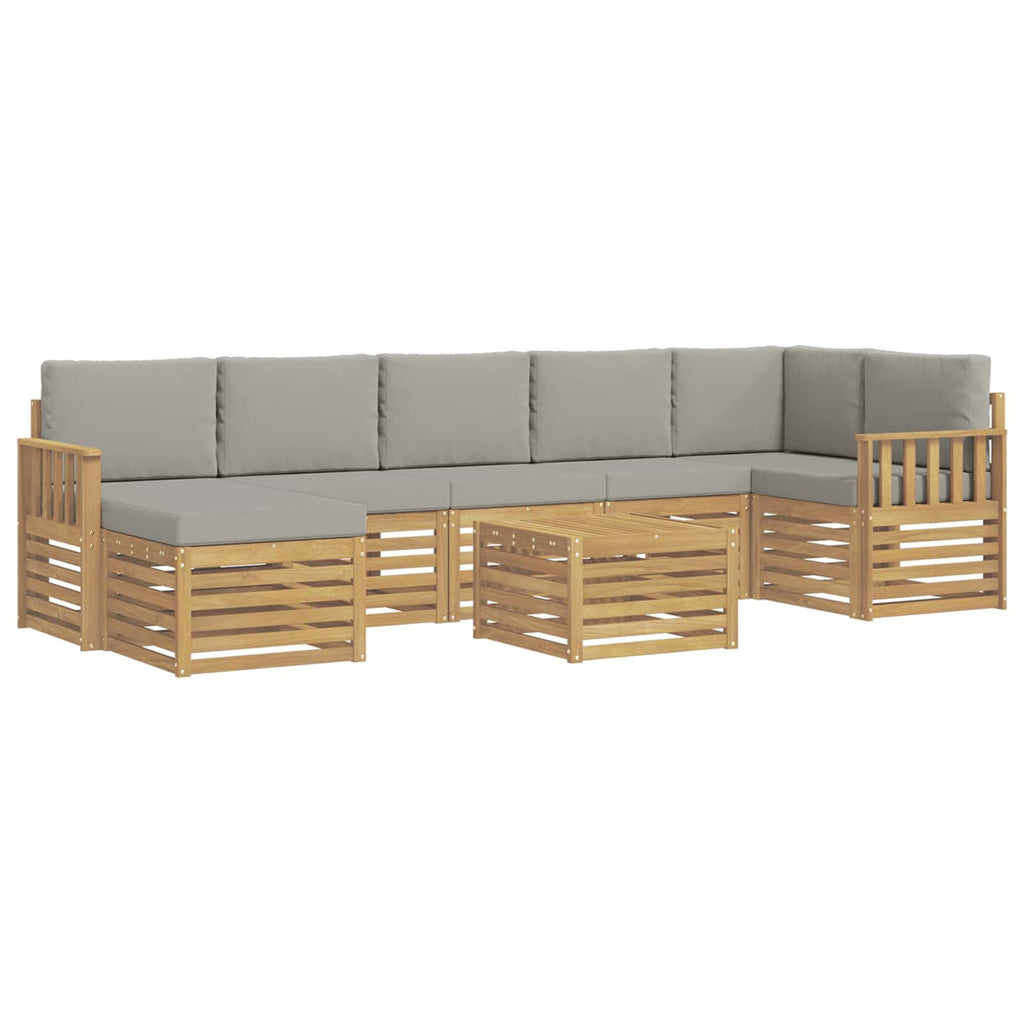 vidaXL Zestaw sof na zewnątrz 7 pcs Biały i jasnoszary 59 x 59 x 37 cm
