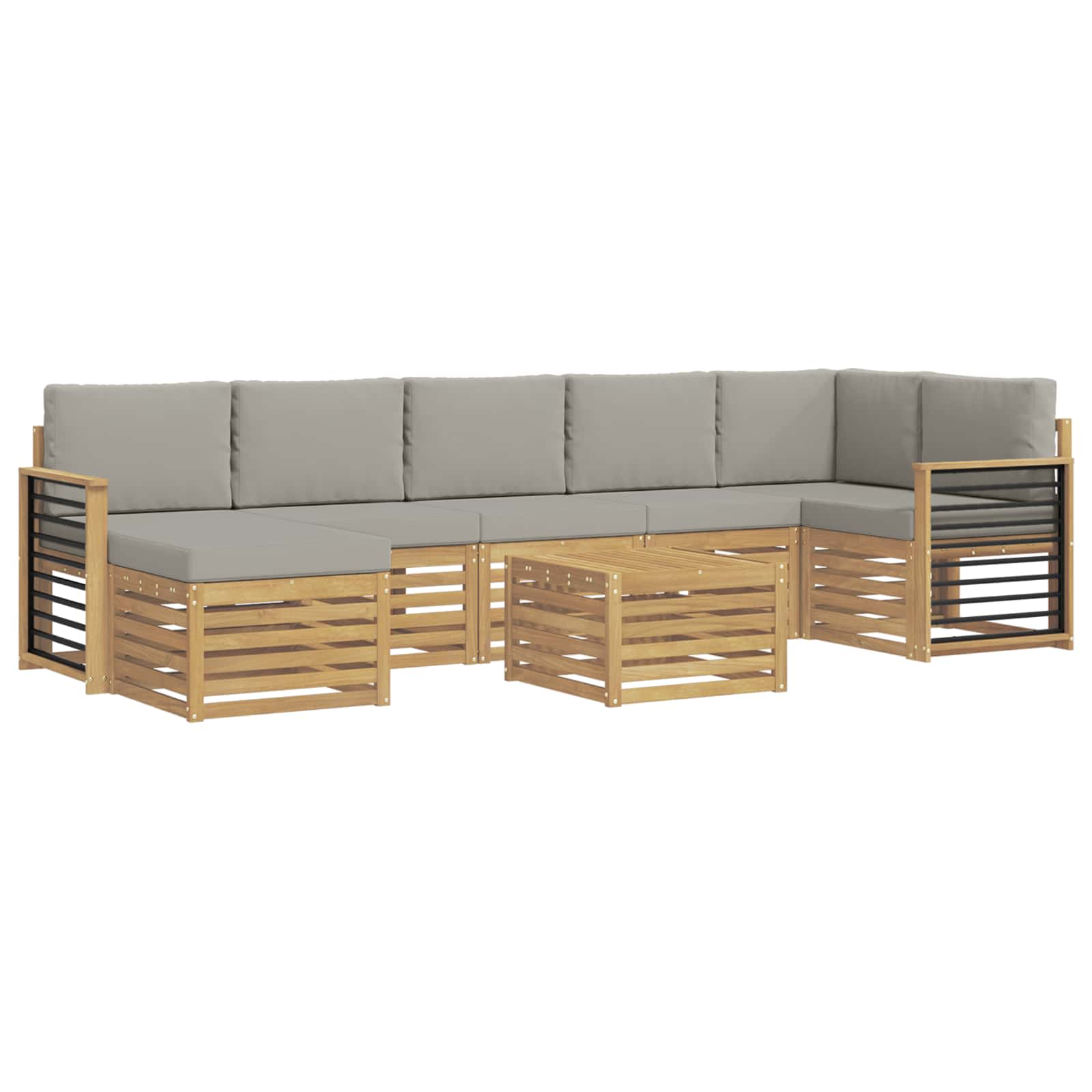 vidaXL Zestaw sof na zewnątrz 8 pcs Biały i jasnoszary 59 x 59 x 37 cm