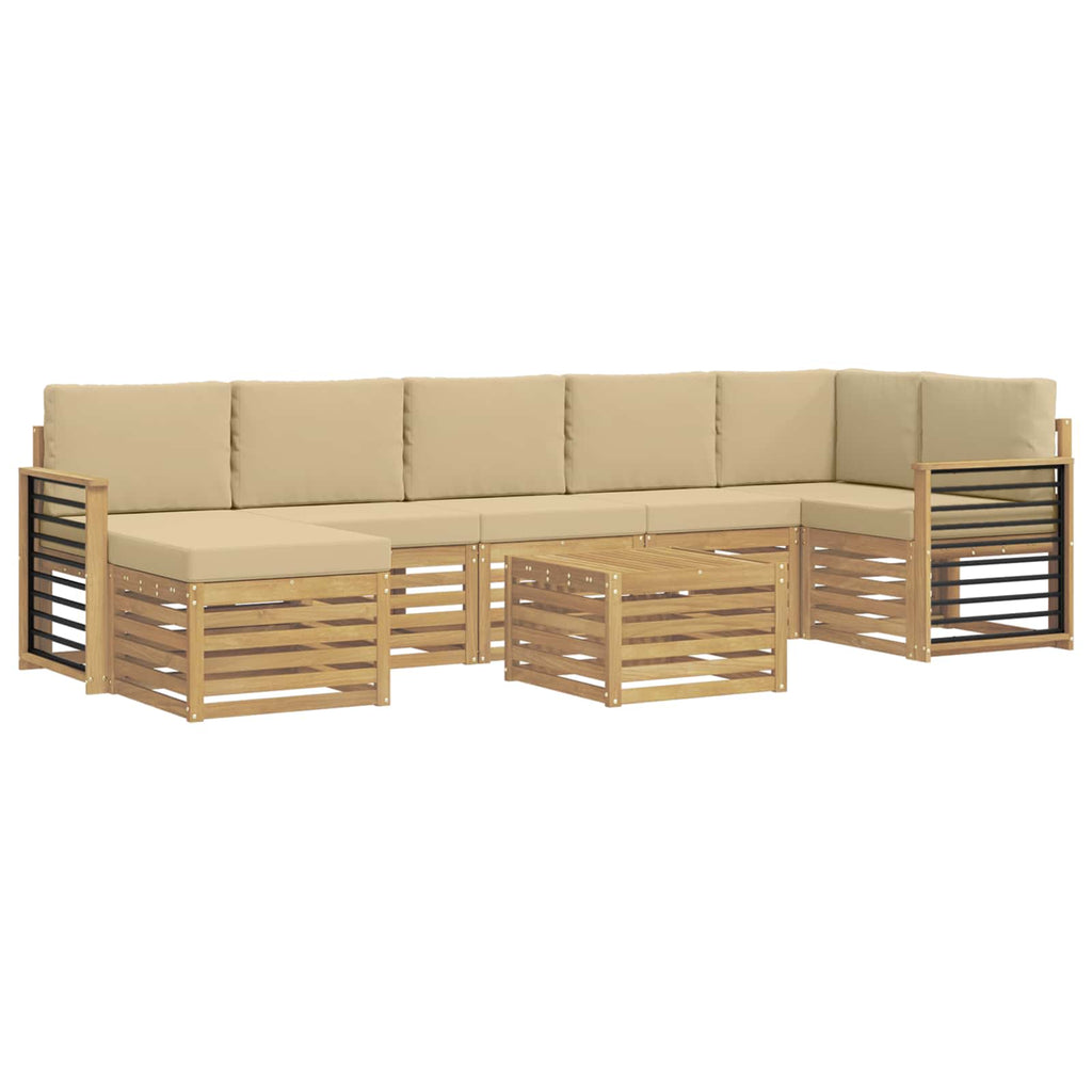 vidaXL Zestaw sof na zewnątrz 8 pcs Biały i Beżowy 59 x 59 x 37 cm
