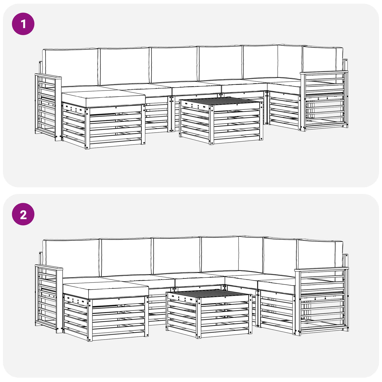 vidaXL Zestaw sof na zewnątrz 8 pcs Biały i Beżowy 59 x 59 x 37 cm