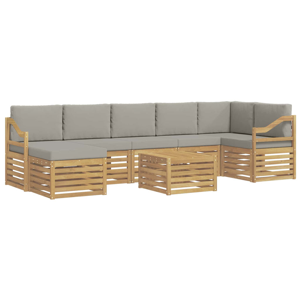 vidaXL Zestaw sof na zewnątrz 8 pcs Biały i jasnoszary 59 x 59 x 37 cm