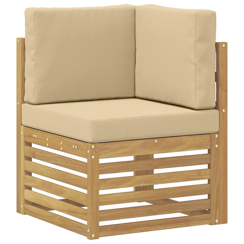vidaXL Zestaw sof na zewnątrz 8 pcs Biały i Beżowy 59 x 59 x 37 cm