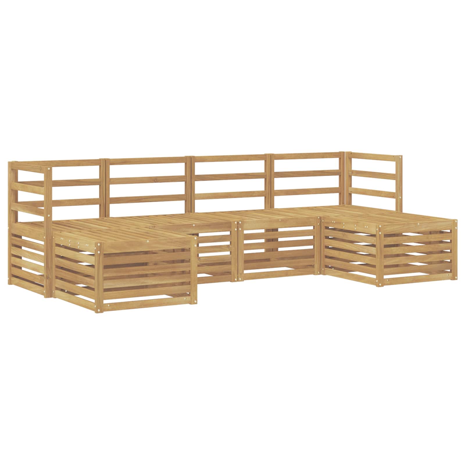 vidaXL Zestawy sof 6 pcs Biały Lite Drewno Akacji