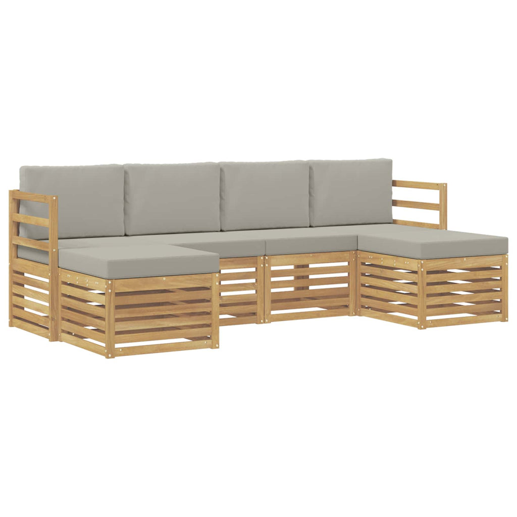 vidaXL Zestawy sof 6 pcs Biały i jasnoszary 245 x 122,5 x 73 cm