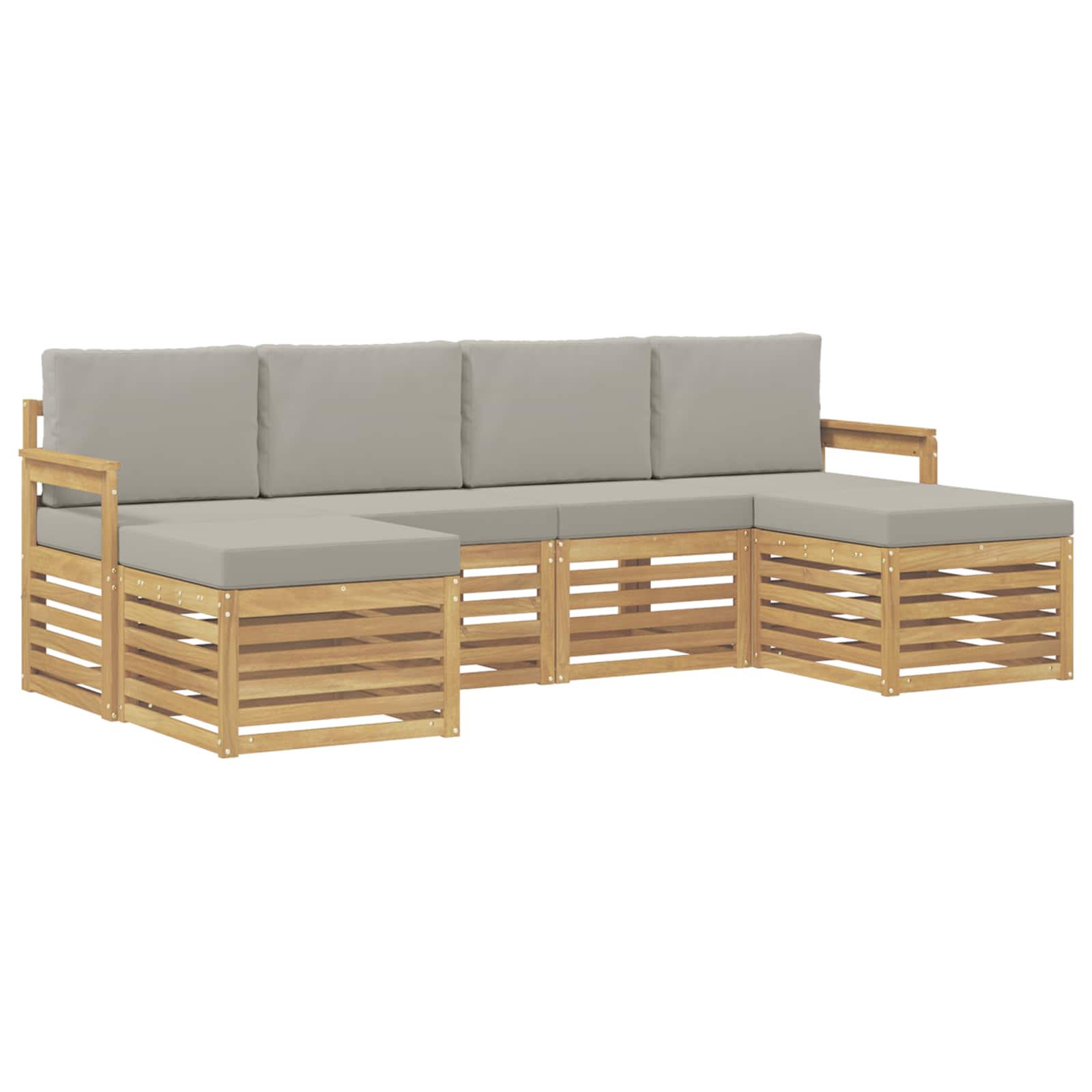 vidaXL Zestaw sof na zewnątrz 5 pcs Biały i jasnoszary