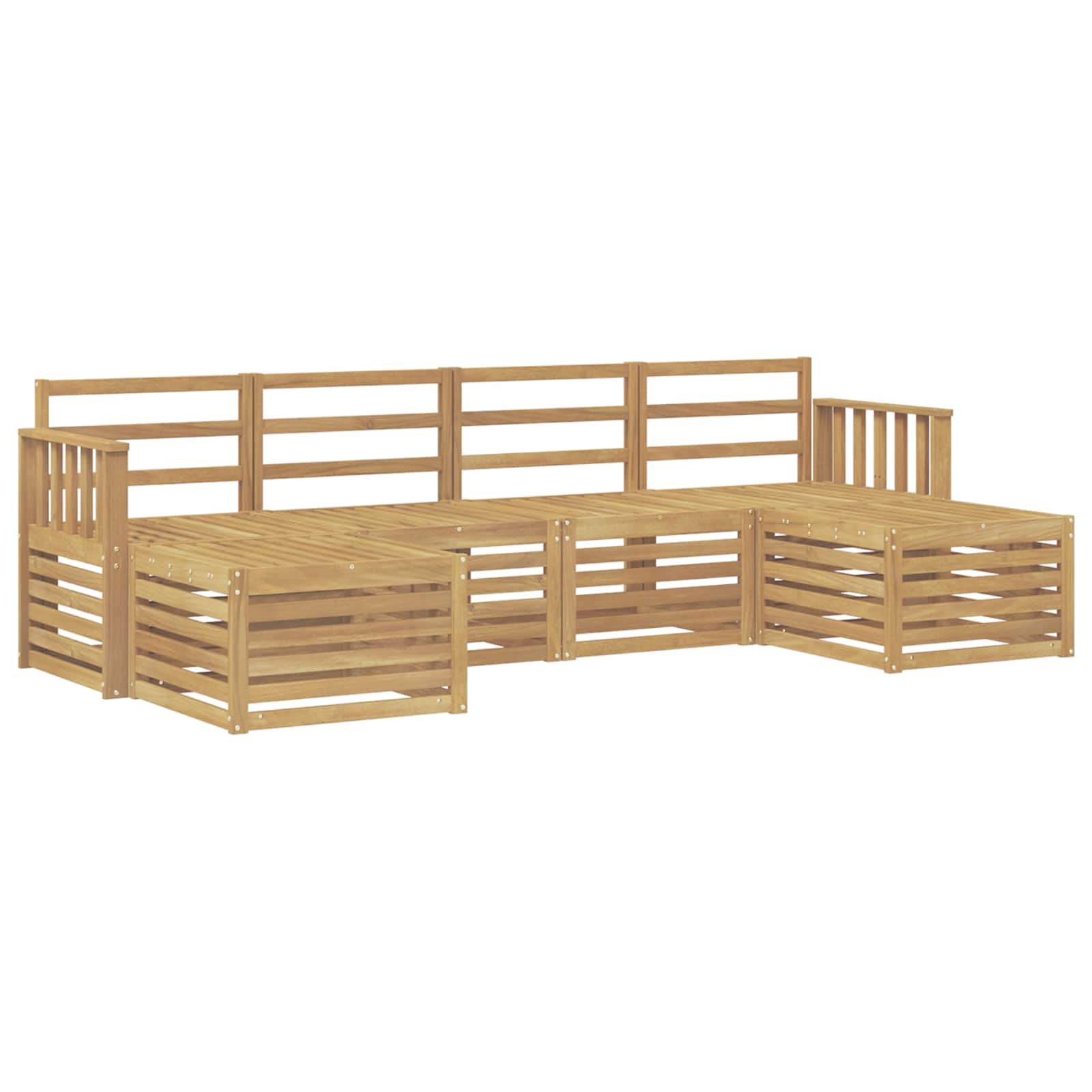 vidaXL Zestaw sof na zewnątrz 5 pcs Biały 249 x 122,5 x 73 cm