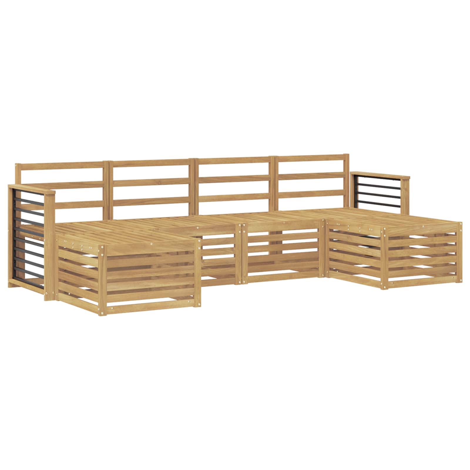 vidaXL Zestawy sof 6 pcs Biały Lite Drewno Akacji