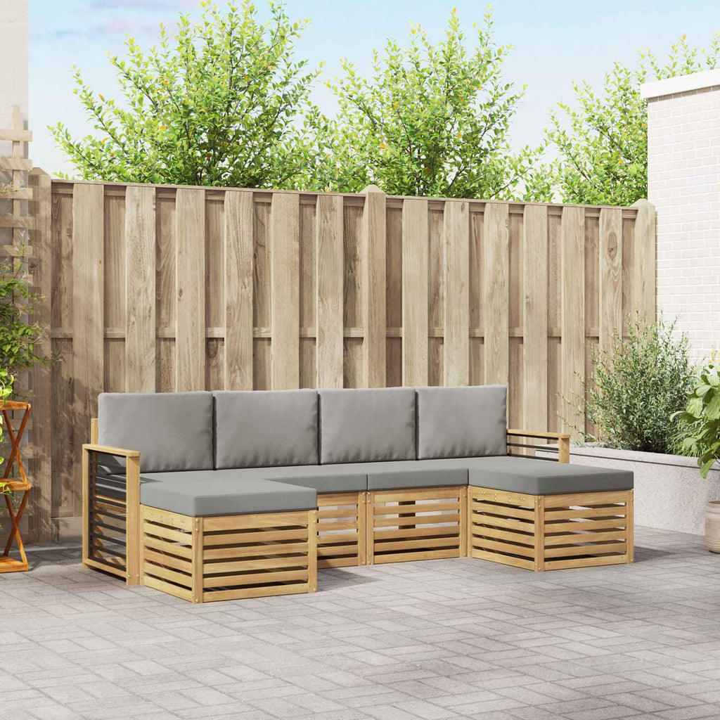vidaXL Zestawy sof 6 pcs Biały i jasnoszary 249 x 122,5 x 73 cm