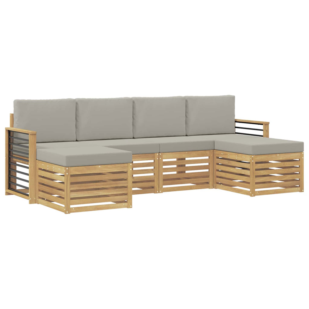 vidaXL Zestawy sof 6 pcs Biały i jasnoszary 249 x 122,5 x 73 cm