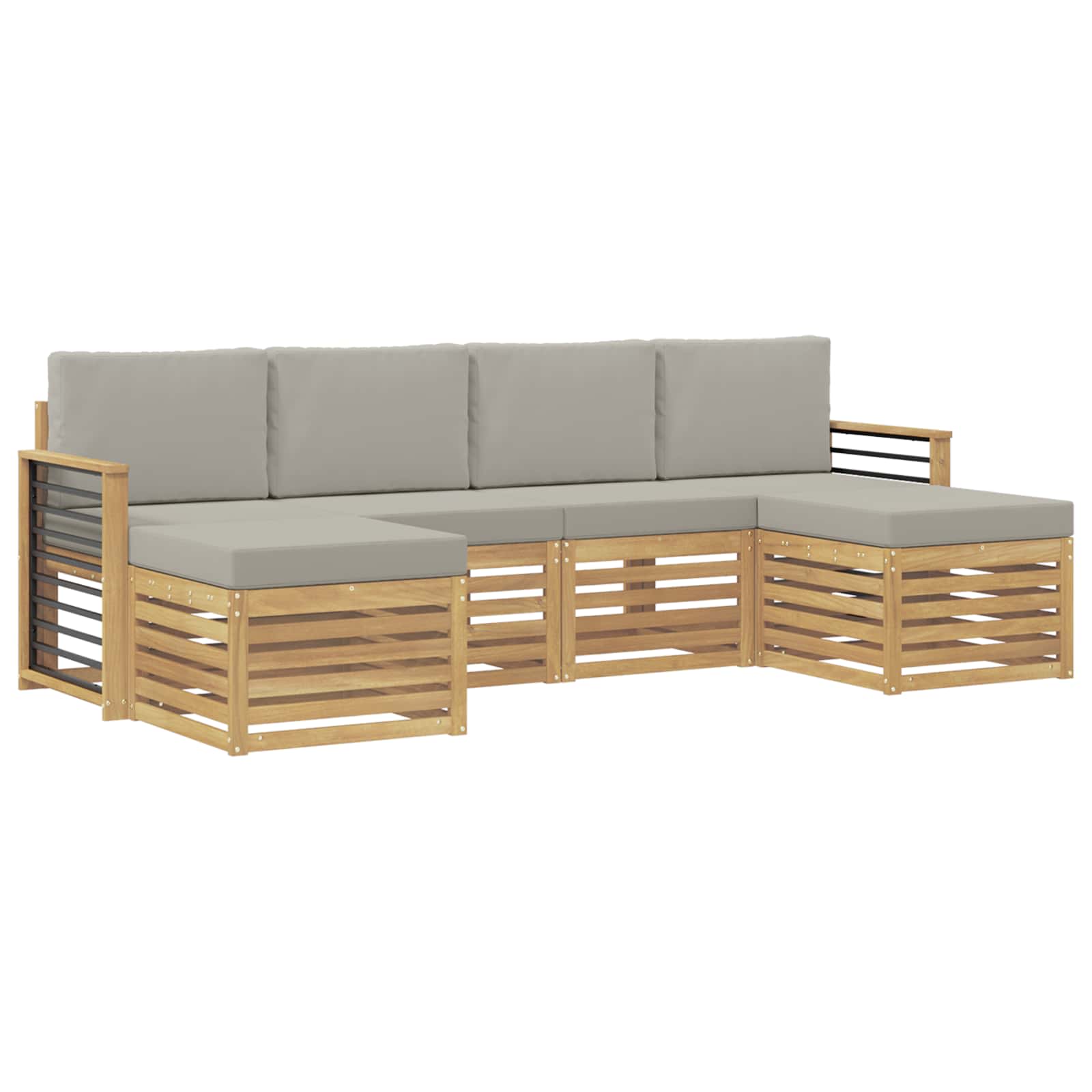 vidaXL Zestawy sof 6 pcs Biały i jasnoszary 249 x 122,5 x 73 cm