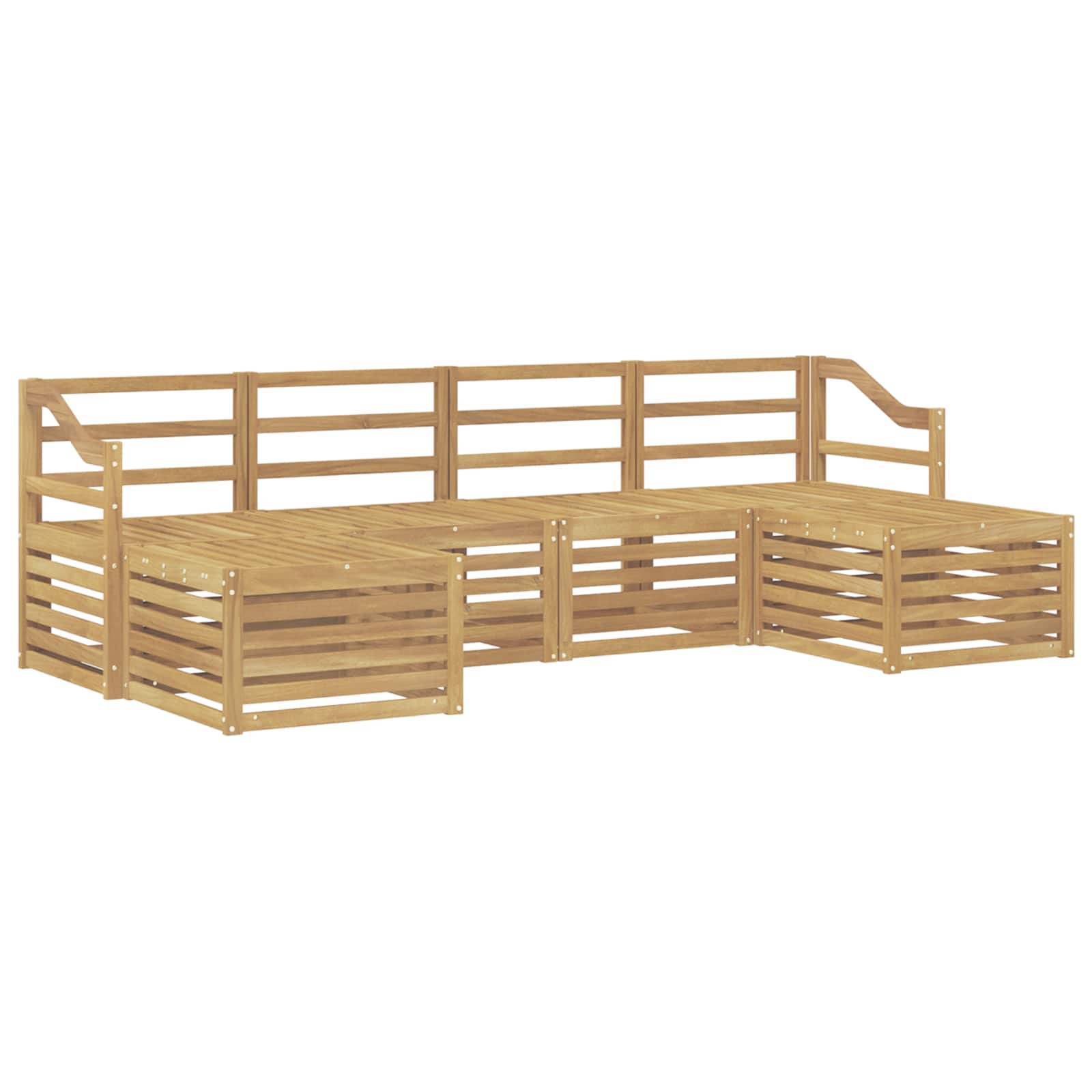 vidaXL Zestawy sof 6 pcs Biały Lite Drewno Akacji