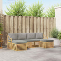 vidaXL Zestawy sof 6 pcs Biały i jasnoszary 245 x 122,5 x 73 cm