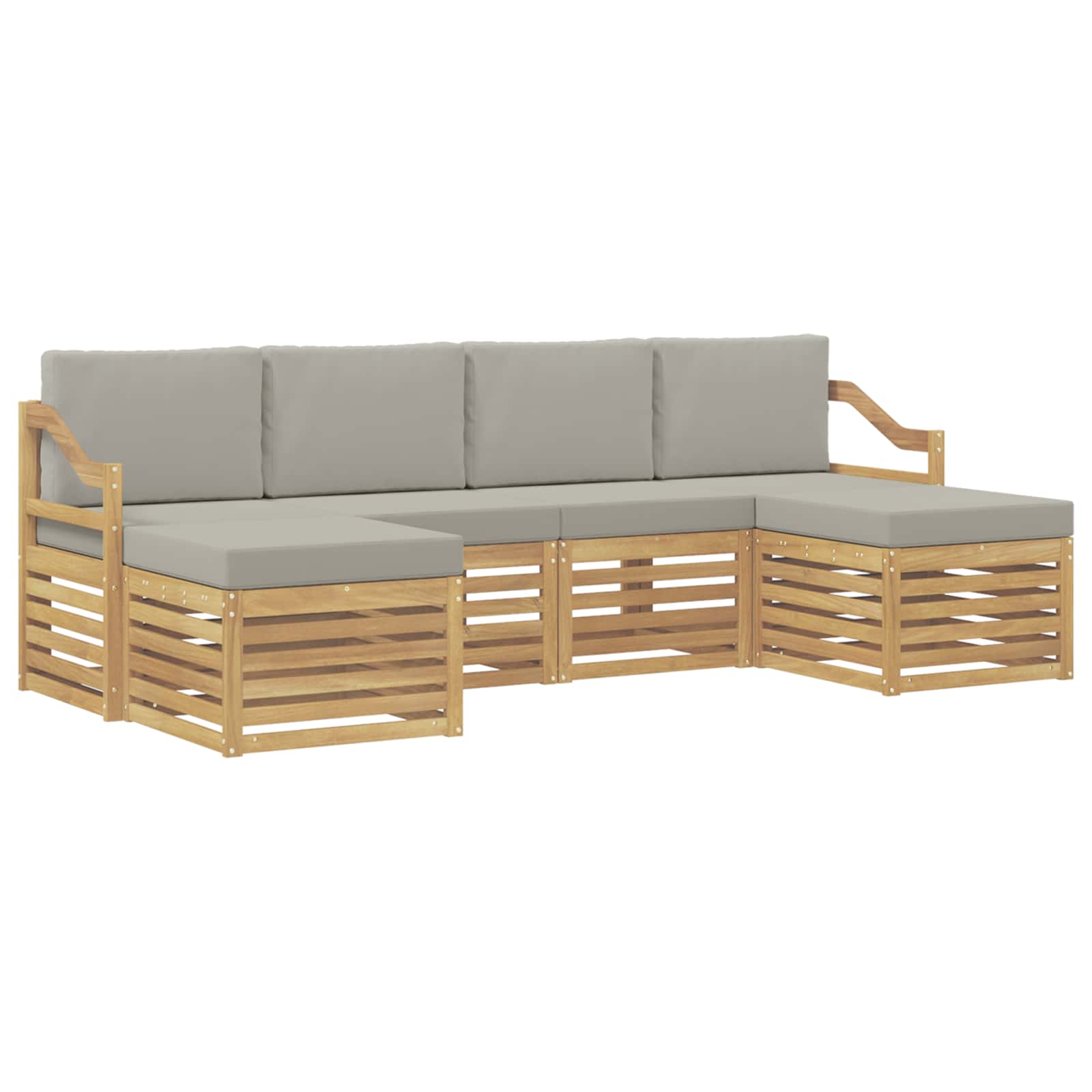 vidaXL Zestawy sof 6 pcs Biały i jasnoszary 245 x 122,5 x 73 cm