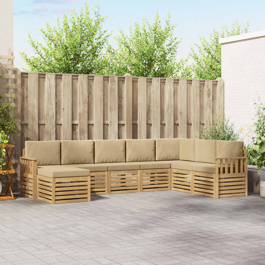 vidaXL Zestaw sof na zewnątrz 6 pcs Biały i beżowy 306 x 128,5 x 73 cm