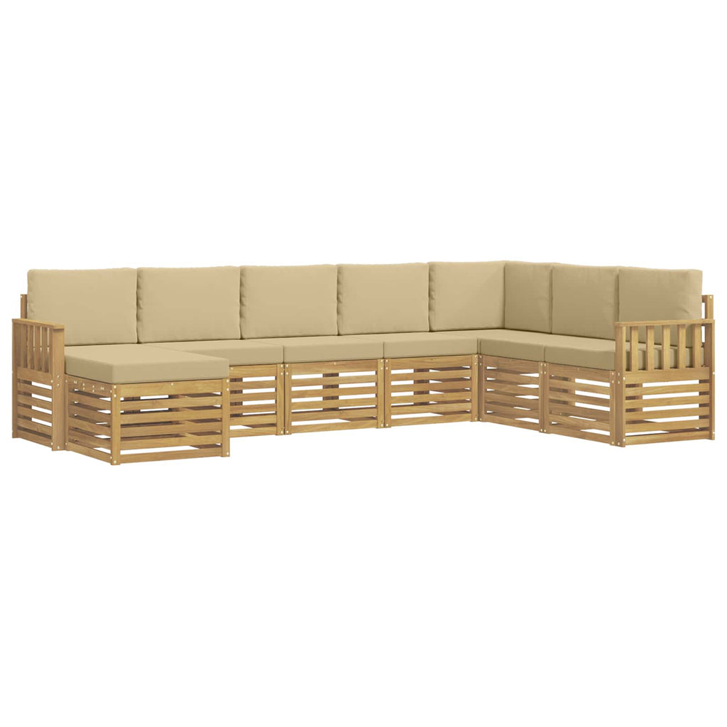 vidaXL Zestaw sof na zewnątrz 6 pcs Biały i beżowy 306 x 128,5 x 73 cm