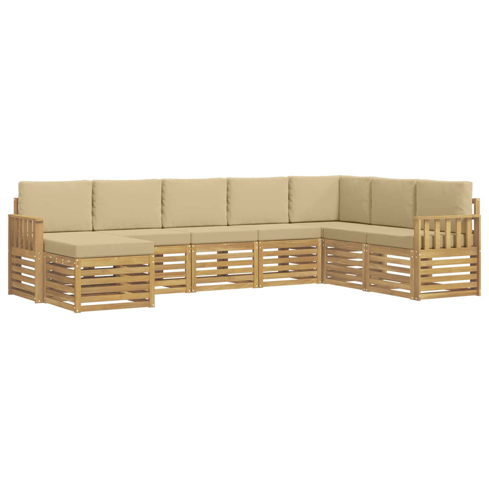 vidaXL Zestaw sof na zewnątrz 6 pcs Biały i beżowy 306 x 128,5 x 73 cm