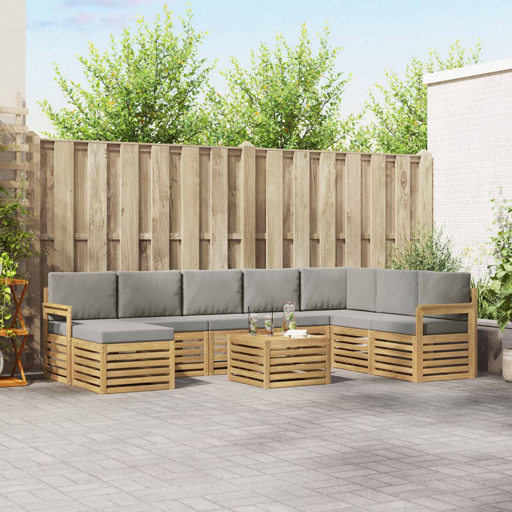 vidaXL Zestaw sof na zewnątrz 7 pcs Biały i jasnoszary 59 x 59 x 37 cm