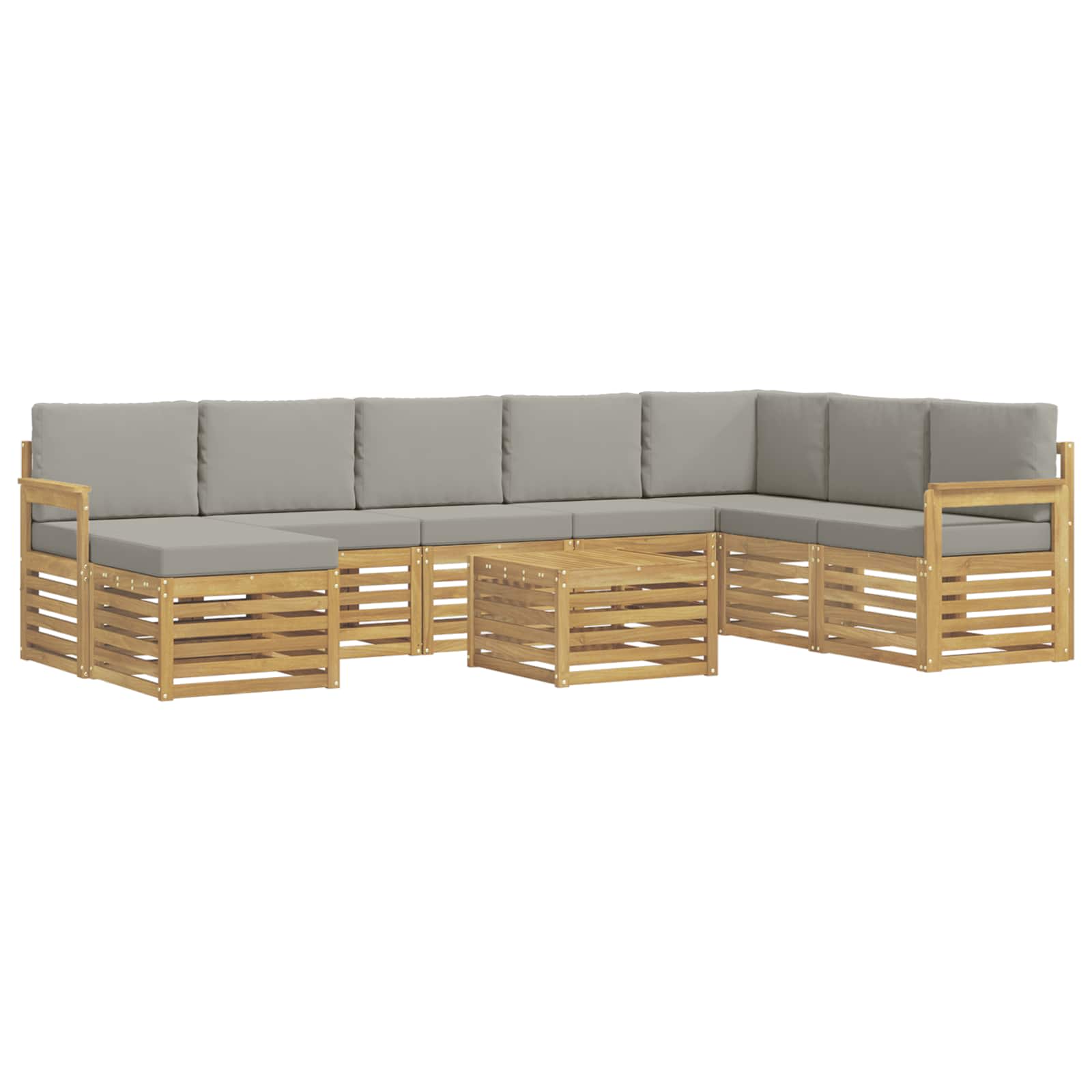 vidaXL Zestaw sof na zewnątrz 7 pcs Biały i jasnoszary 59 x 59 x 37 cm