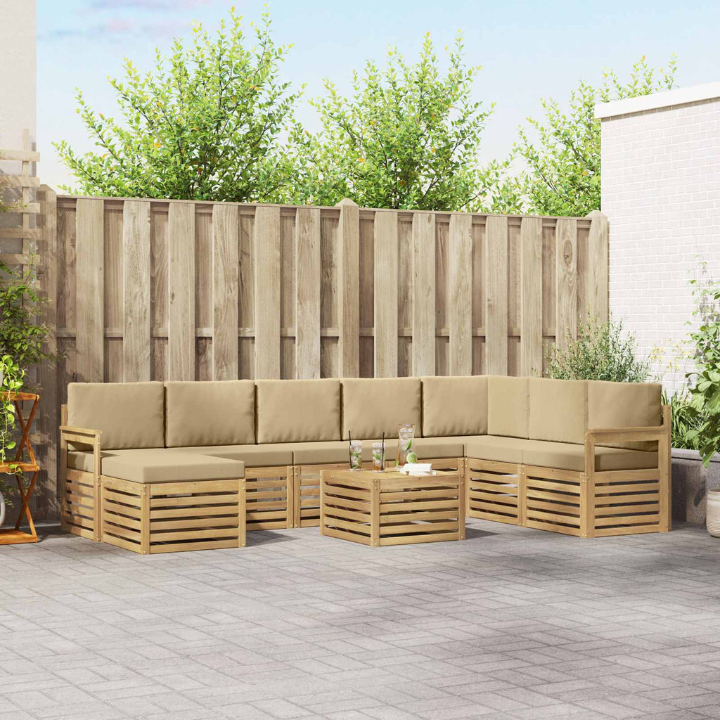 vidaXL Zestaw sof na zewnątrz 7 pcs Biały i beżowy 59 x 59 x 37 cm