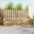 vidaXL Zestaw sof na zewnątrz 7 pcs Biały i beżowy 59 x 59 x 37 cm