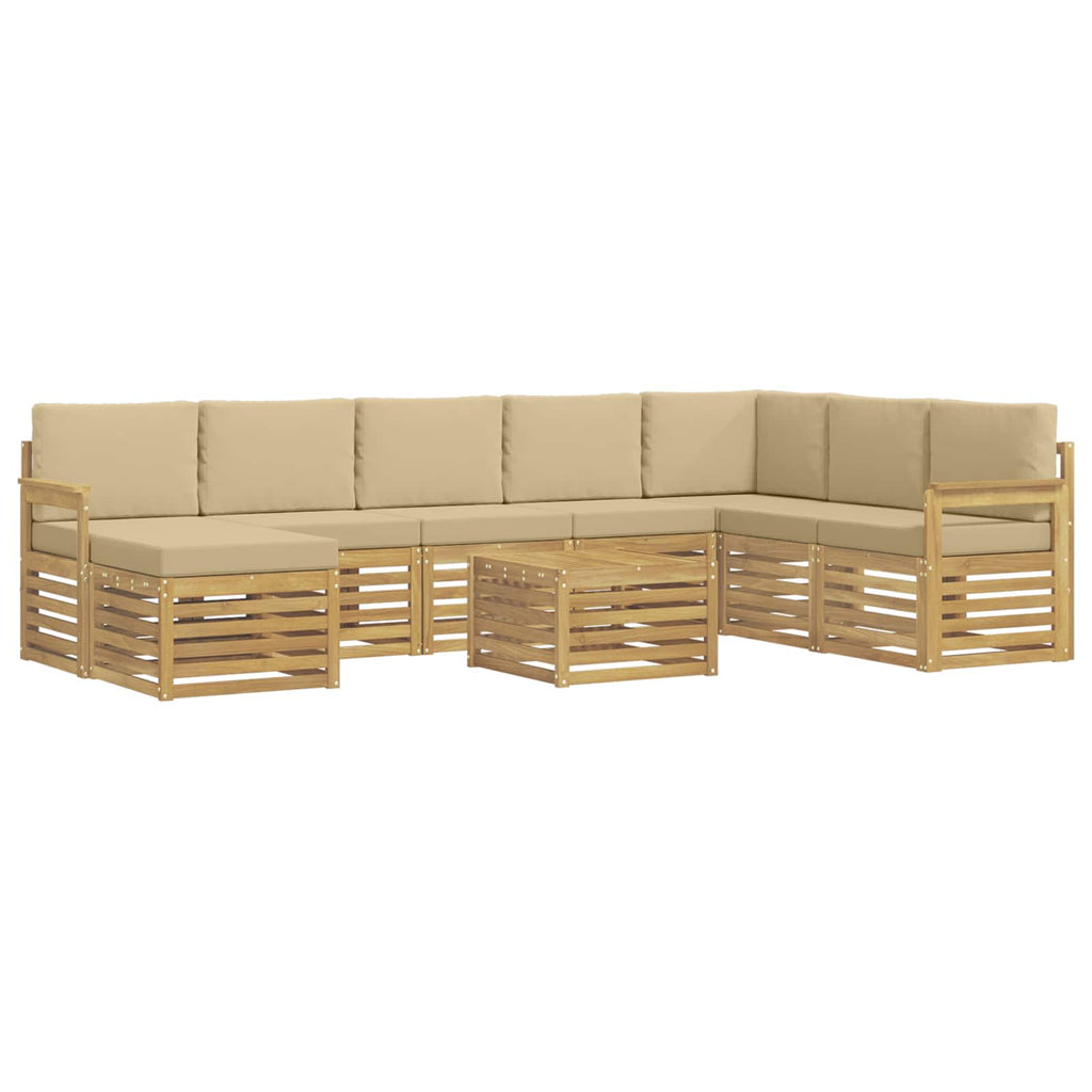 vidaXL Zestaw sof na zewnątrz 7 pcs Biały i beżowy 59 x 59 x 37 cm