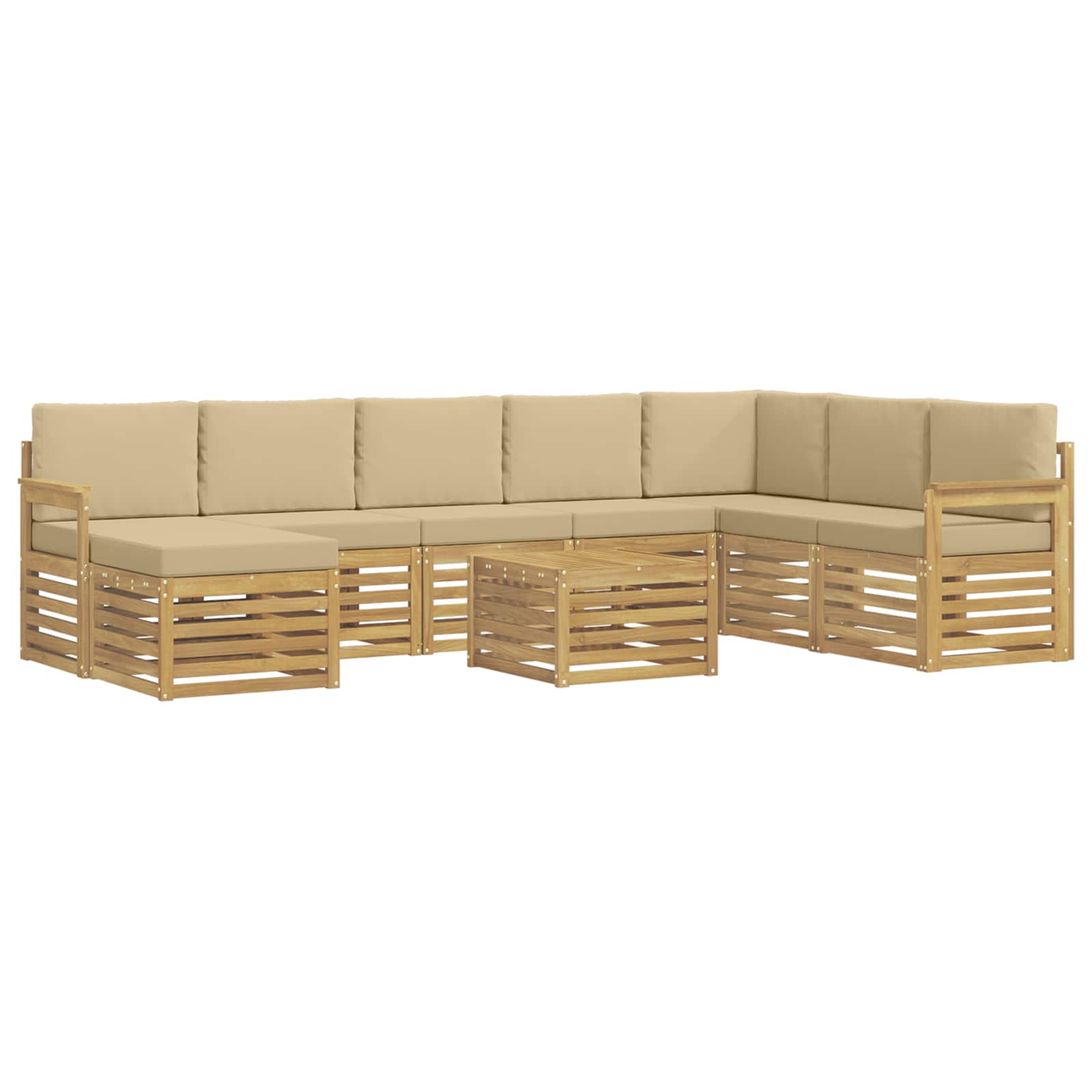 vidaXL Zestaw sof na zewnątrz 7 pcs Biały i beżowy 59 x 59 x 37 cm