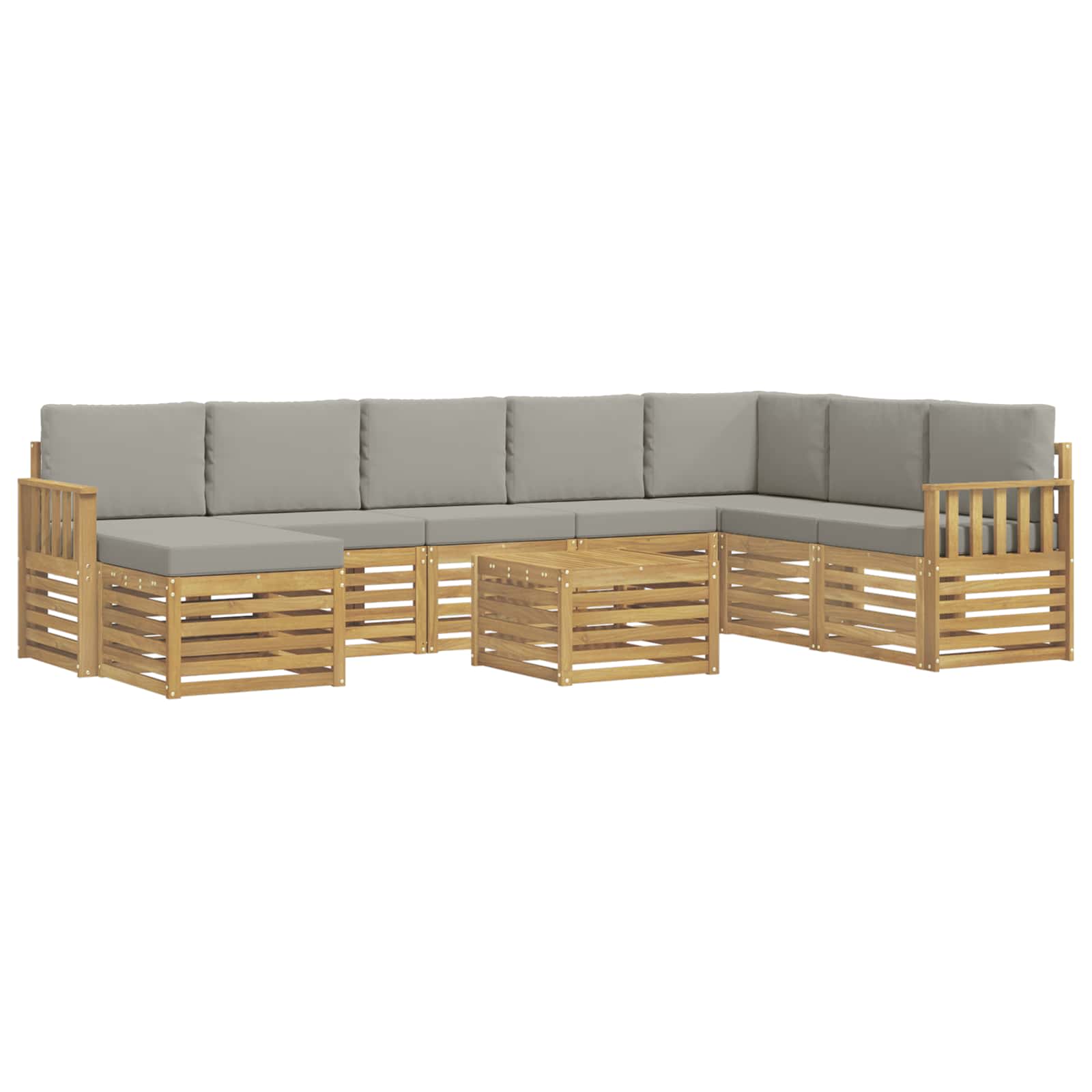 vidaXL Zestaw sof na zewnątrz 7 pcs Biały i jasnoszary 59 x 59 x 37 cm
