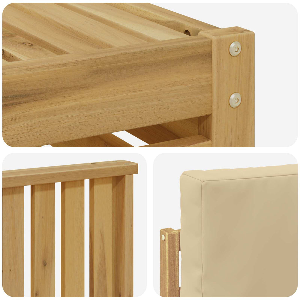 vidaXL Zestaw sof na zewnątrz 7 pcs Biały i beżowy 59 x 59 x 37 cm