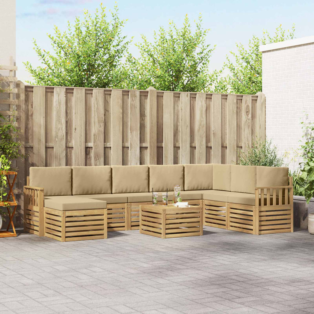 vidaXL Zestaw sof na zewnątrz 7 pcs Biały i beżowy 59 x 59 x 37 cm