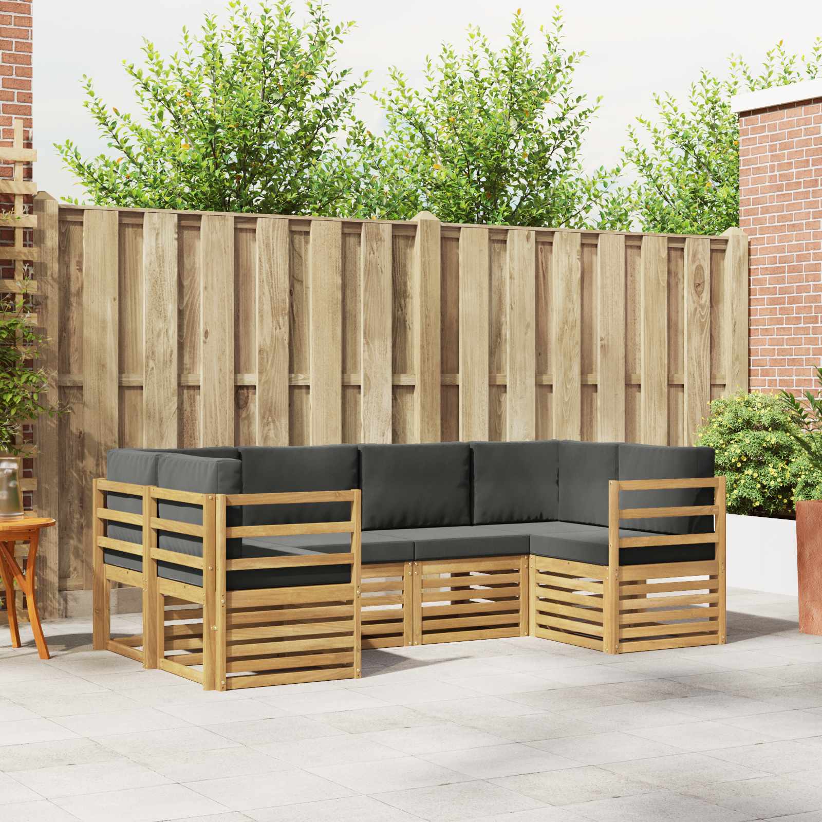 vidaXL Zestaw sofy narożnej 6 pcs Biały i antracyt 245 x 126,5 x 73 cm
