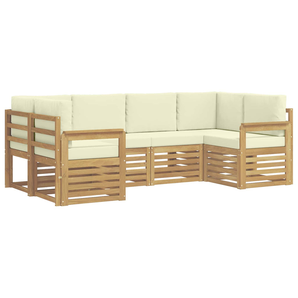 vidaXL Zestaw sof na zewnątrz 5 pcs Biały i kremowy