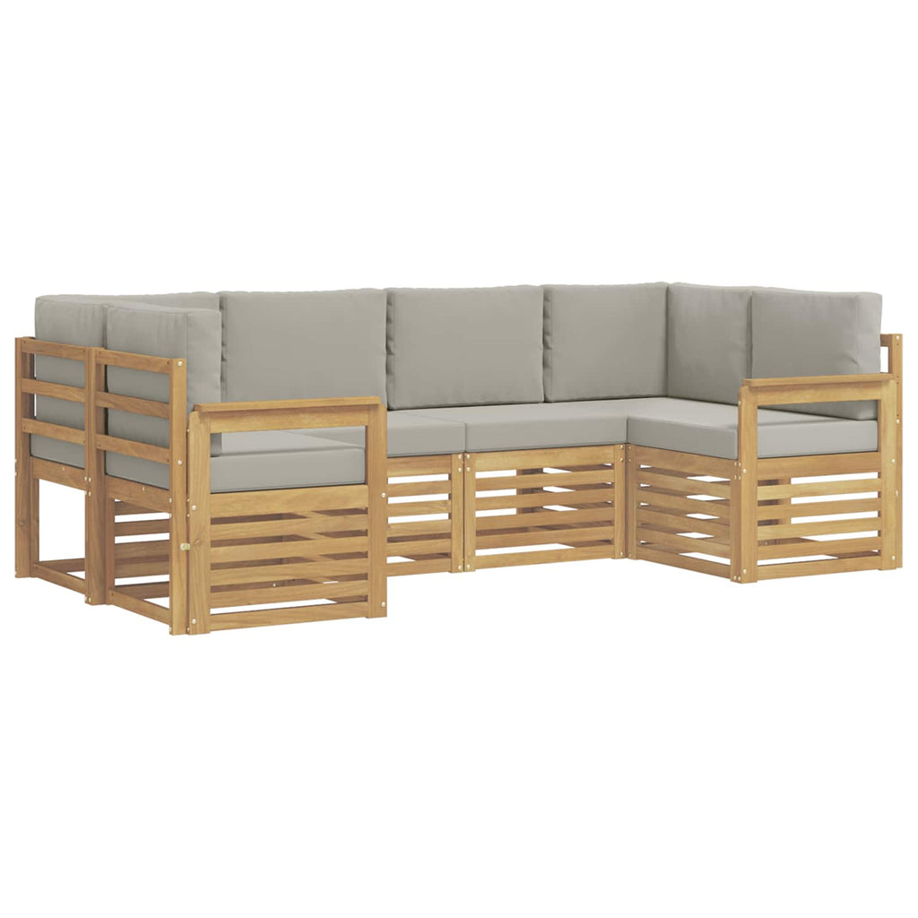 vidaXL Zestaw sof na zewnątrz 5 pcs Biały i jasnoszary