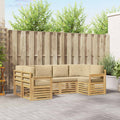 vidaXL Zestaw sof na zewnątrz 5 pcs Biały i beżowy 245 x 128,5 x 73 cm