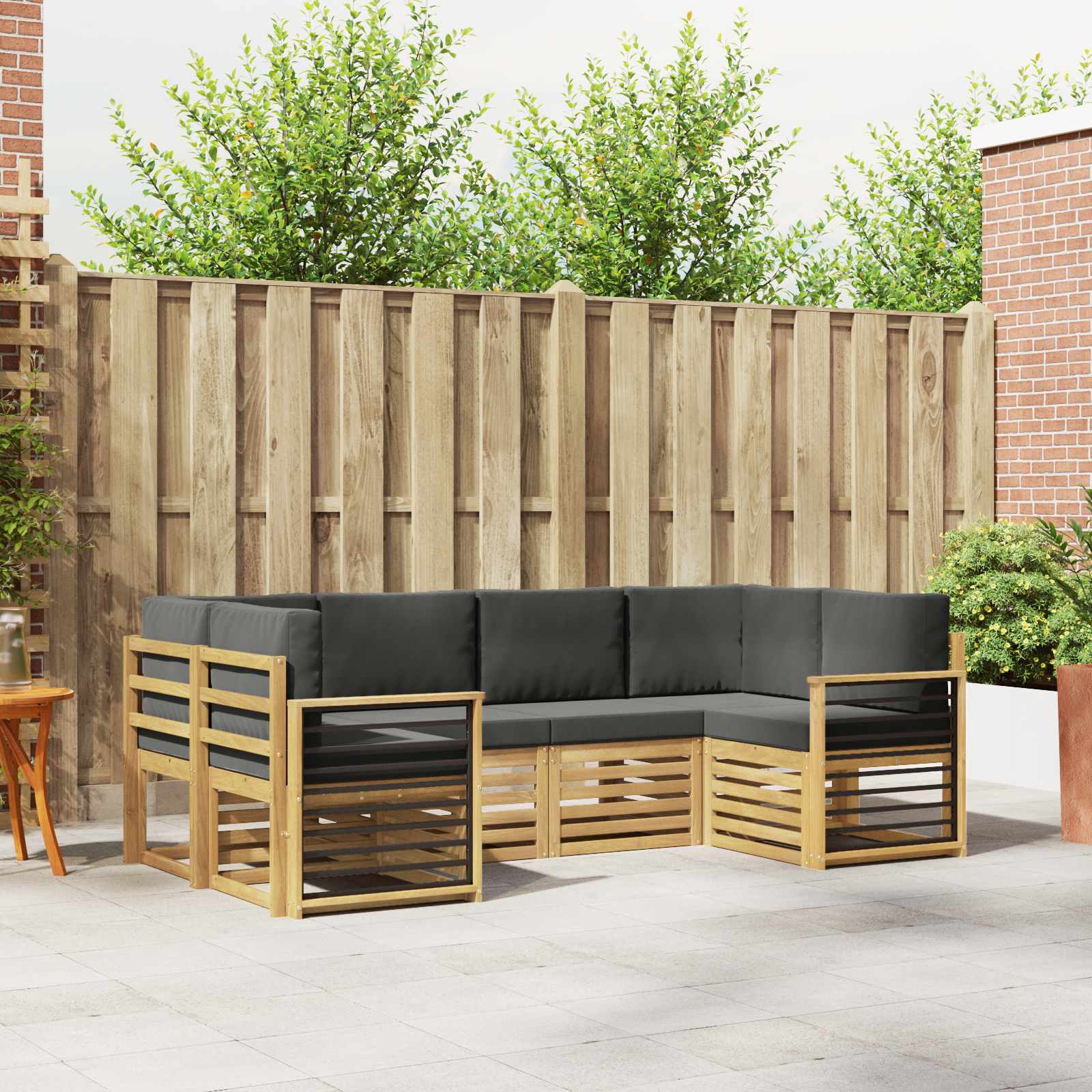 vidaXL Zestaw sofy narożnej 6 pcs Biały i antracyt 245 x 128,5 x 73 cm