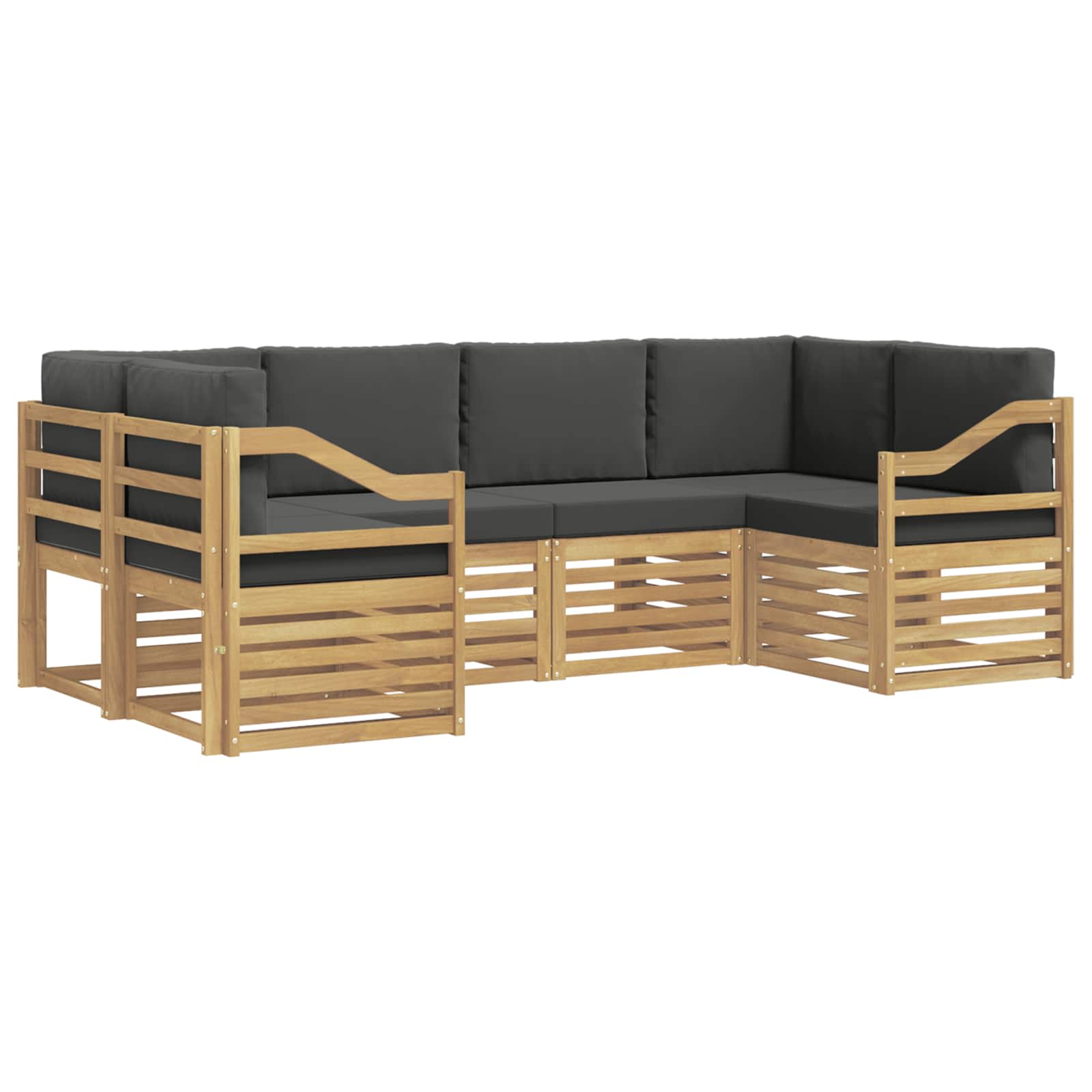 vidaXL Zestaw sofy narożnej 6 pcs Biały i antracyt 245 x 126,5 x 73 cm