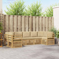 vidaXL Zestaw sofy narożnej 7 pcs Biały i Beżowy 304 x 126,5 x 73 cm