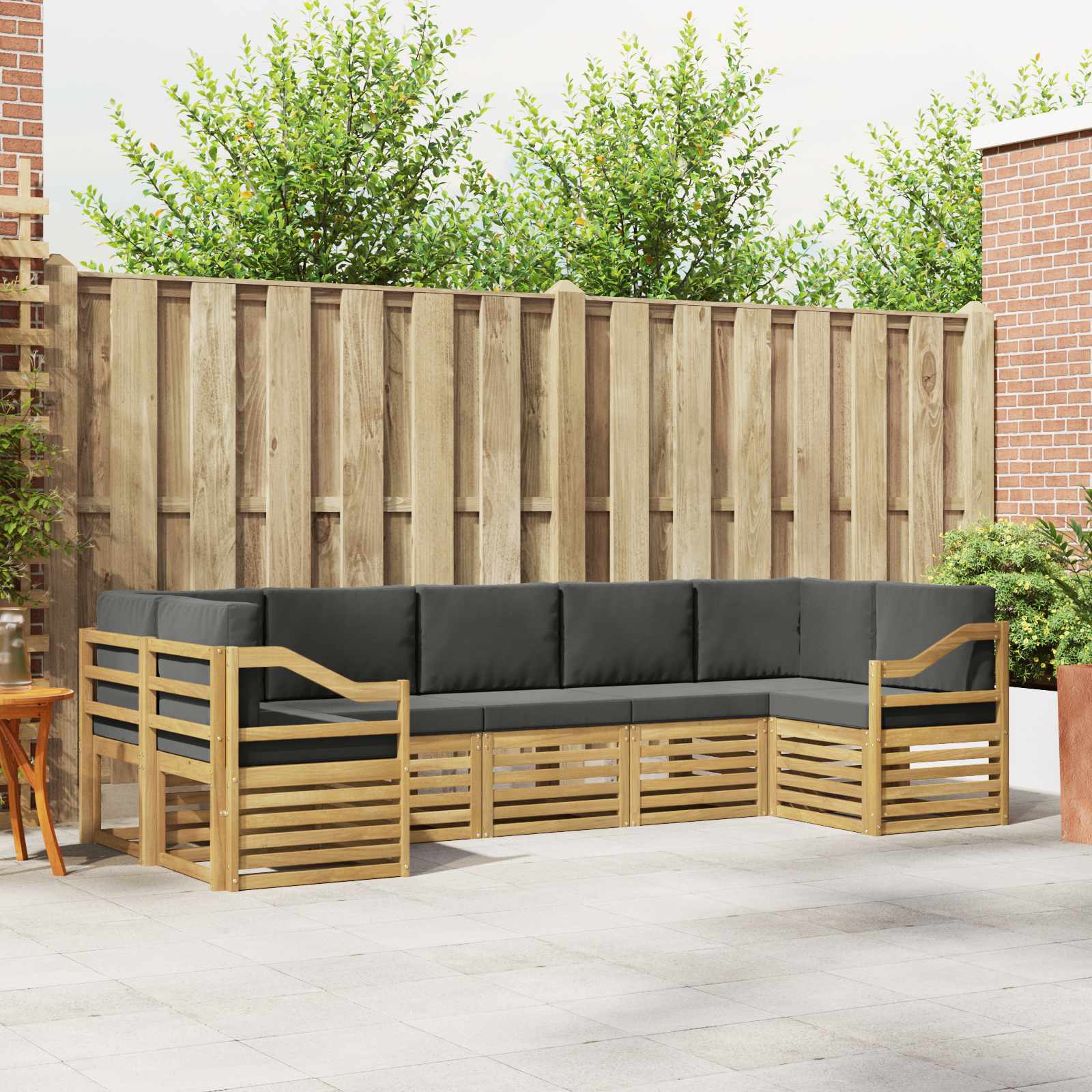 vidaXL Zestaw sofy narożnej 7 pcs Biały i antracyt 304 x 126,5 x 73 cm