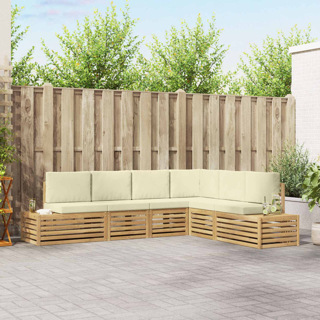 vidaXL Zestaw sof na zewnątrz Biały 273 x 213,5 x 73 cm Poliester