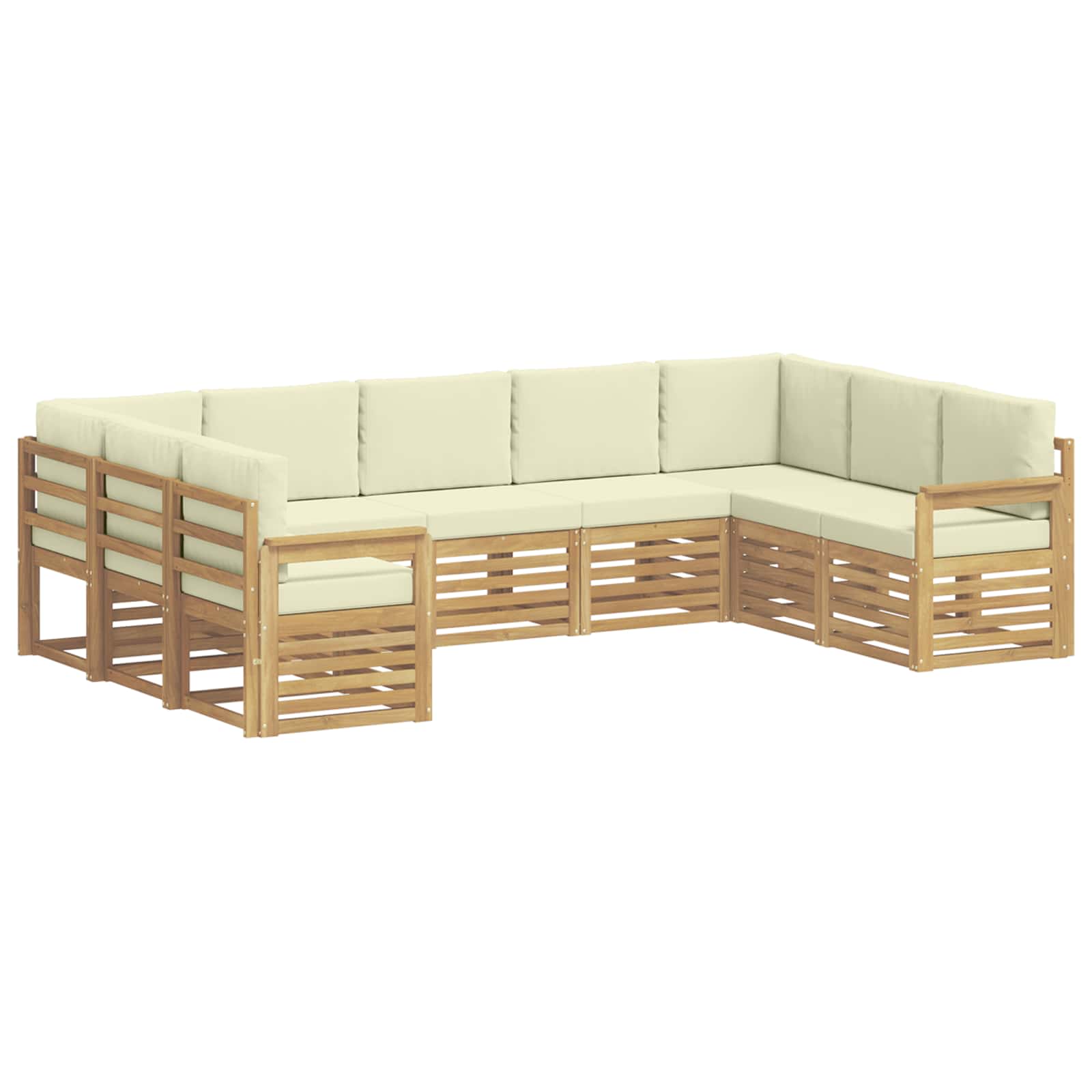 vidaXL Zestaw sof na zewnątrz 7 pcs Biały i kremowy