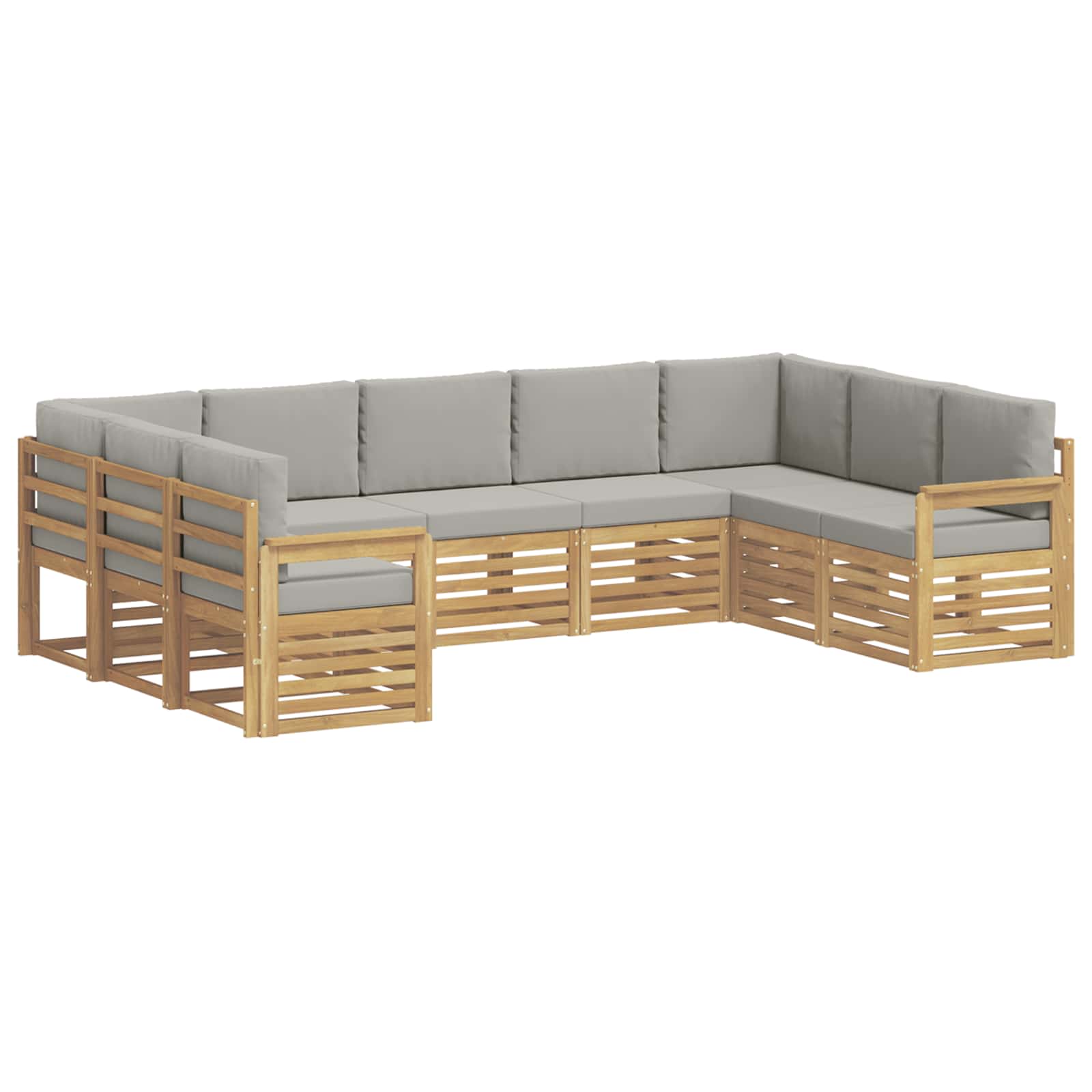 vidaXL Zestaw sof na zewnątrz 7 pcs Biały i jasnoszary