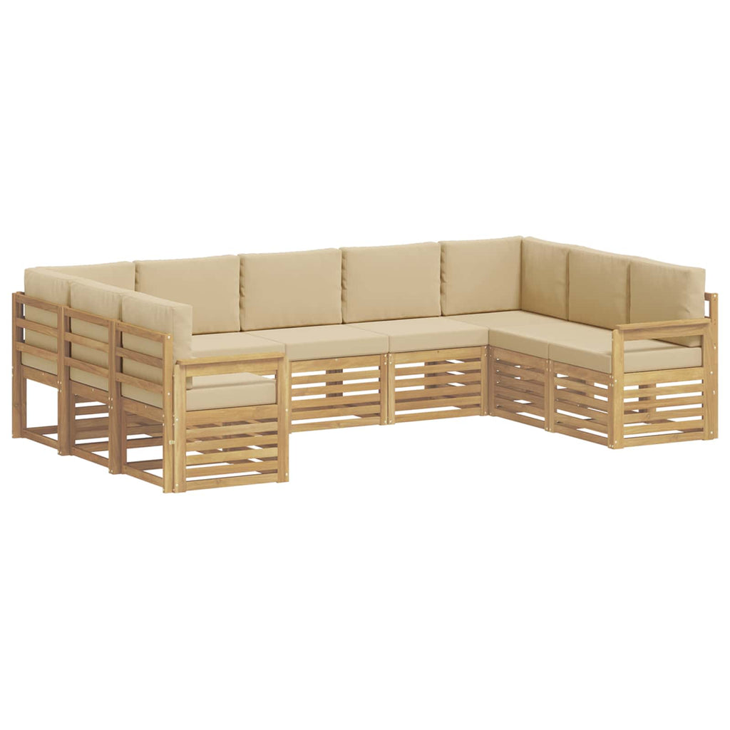 vidaXL Zestaw sof na zewnątrz 7 pcs Biały i beżowy 304 x 128,5 x 73 cm