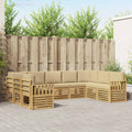 vidaXL Zestaw sof na zewnątrz 7 pcs Biały i beżowy 304 x 128,5 x 73 cm
