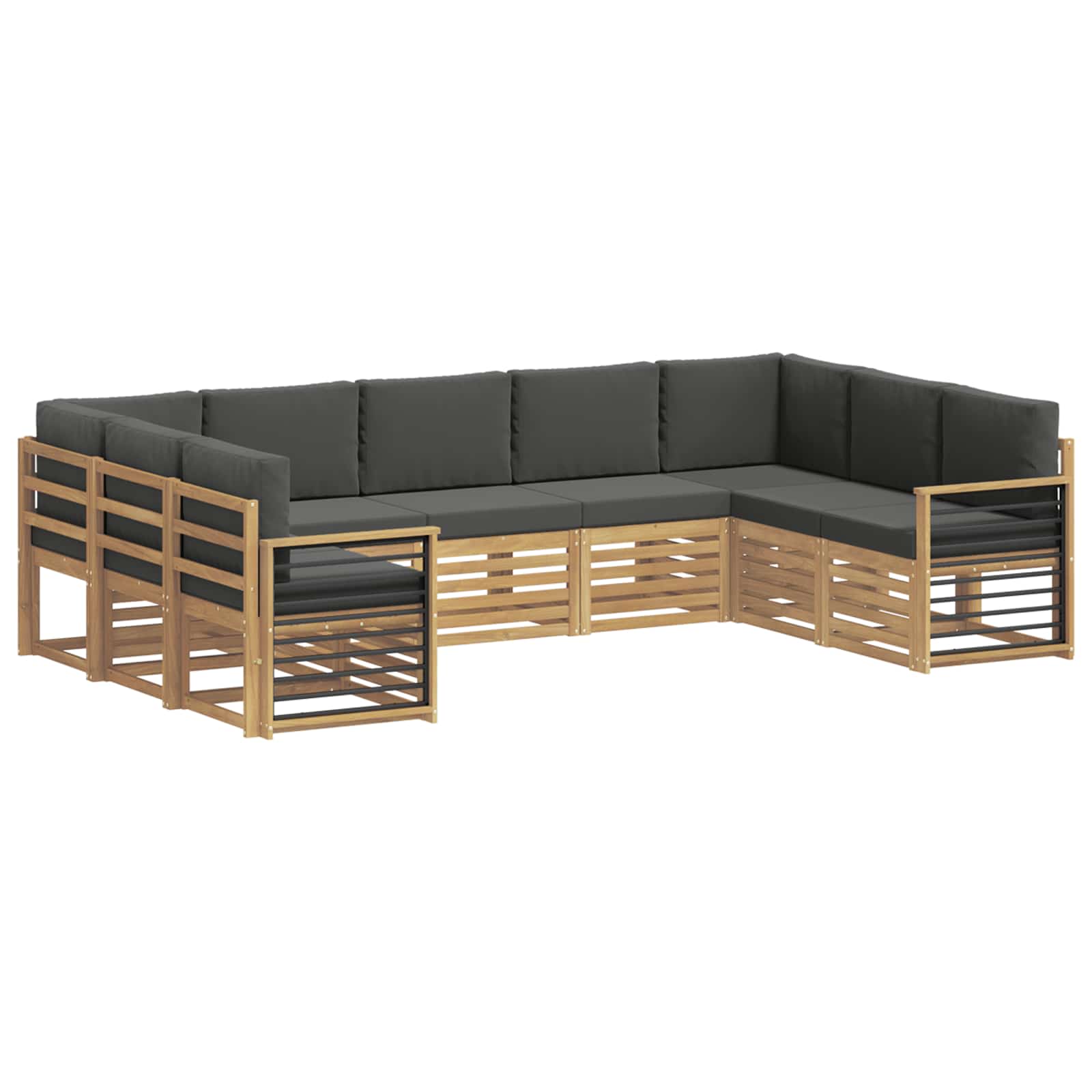 vidaXL Zestaw sofy narożnej 9 pcs Biały i antracyt 304 x 187,5 x 73 cm