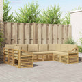 vidaXL Zestaw sofy narożnej 9 pcs Biały i Beżowy 304 x 185,5 x 73 cm