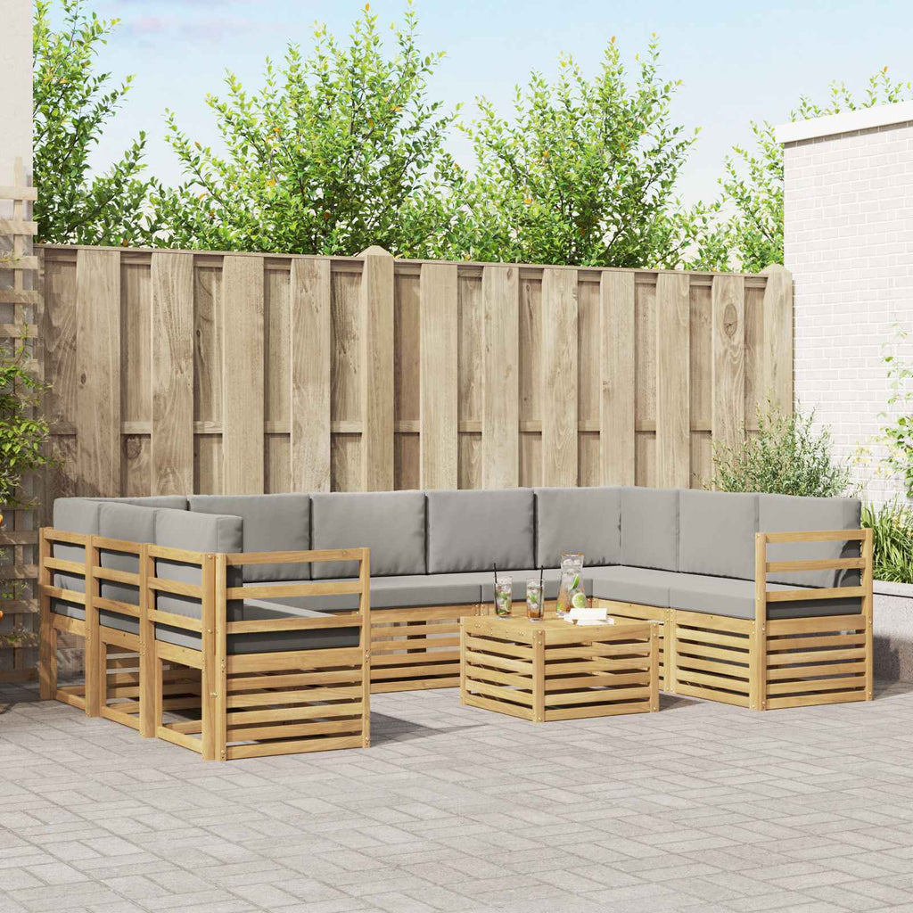 vidaXL Zestawy sof 10 pcs Biały i jasnoszary 59 x 59 x 37 cm Poliester